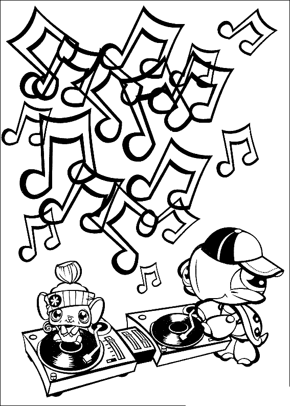 coloriage petshop tortue dj